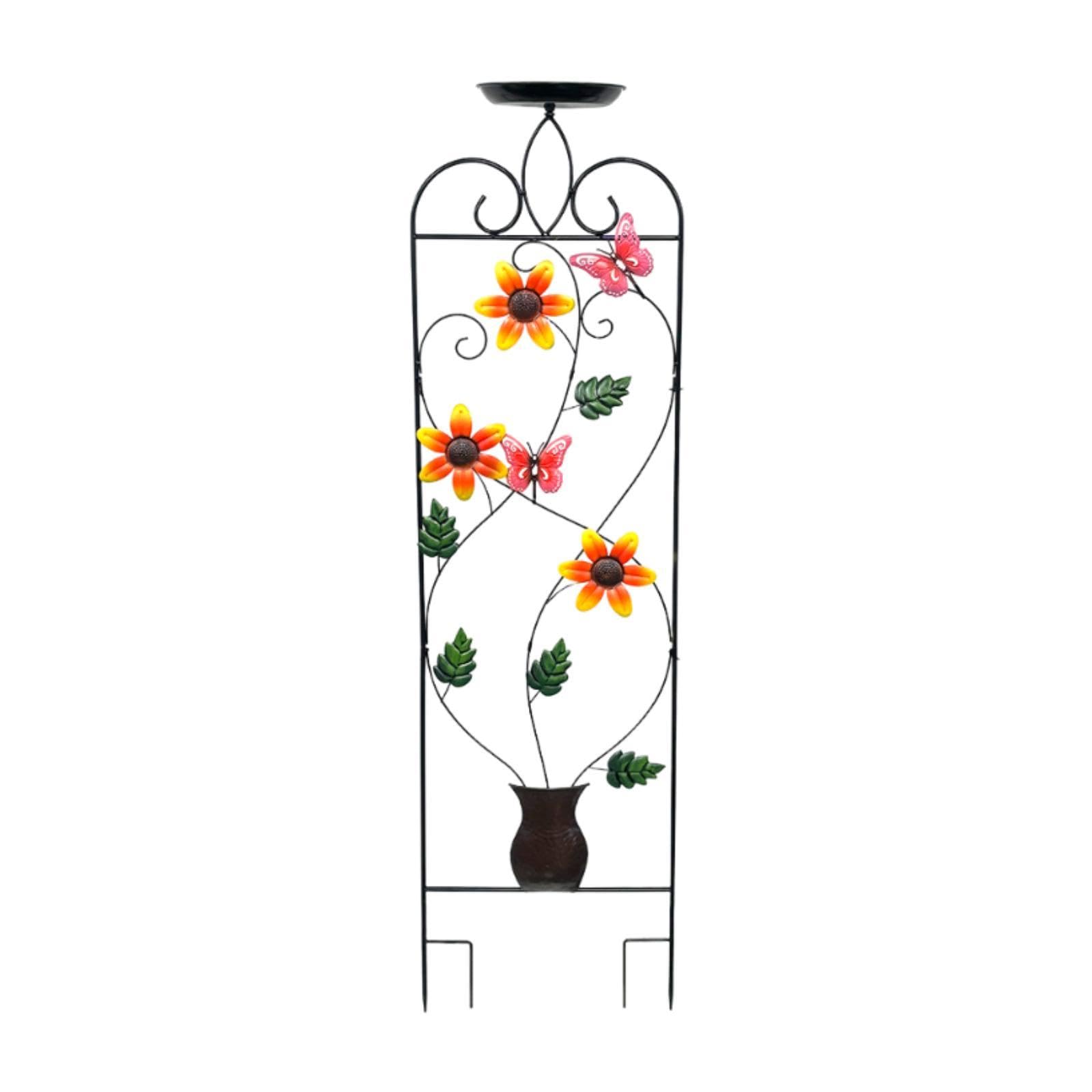 Baño para Pájaros Comedero Bandeja Soporte para Plantas Ornamentales Hierro Artístico Adecuado para Jardín Exterior Decoración Amantes D