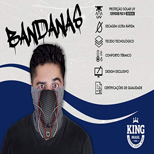 Bandana Mascara Pesca King com Proteção Solar UV 636 Cinza