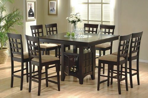 Clanton Storage Counter Height Table Cappuccino