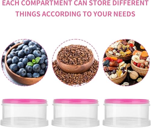 Image of Stackable Baby Milk Powder Dispenser, 5-Layer BPA-Free Formula Storage Container, Portable, Non-Spill Snack Cup for Travel & Home, Food-Grade Multipurpose Baby Food Organizer (Pink)