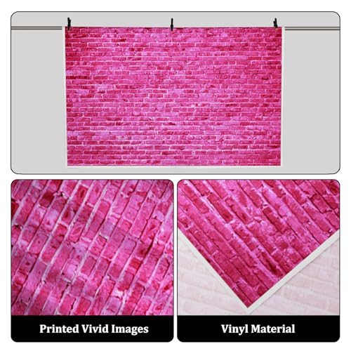 AOFOTO fondo rosa ladrillo 7x5ft para fotografía miniatura 4