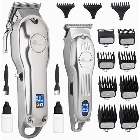 Fagaci Professional Hair Clippers and Hair Trimmer Set with Precise Cutting, Cordless Hair Clippers for Men Professional, Barber Clippers, Hair Trimmers for Men, Hair Clippers Cordless 440C Blades Cover