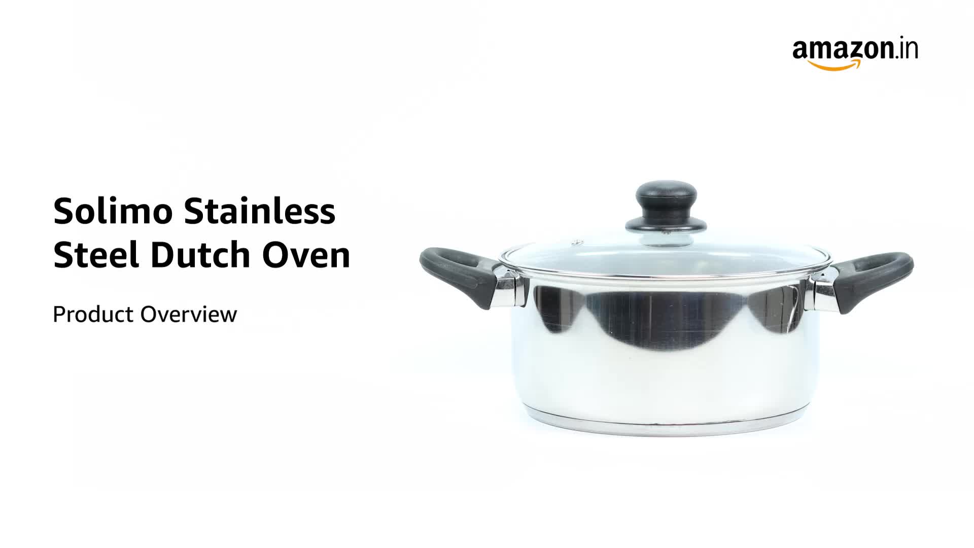 Amazon Brand Solimo Stainless Steel Induction Bottom Dutch Oven with