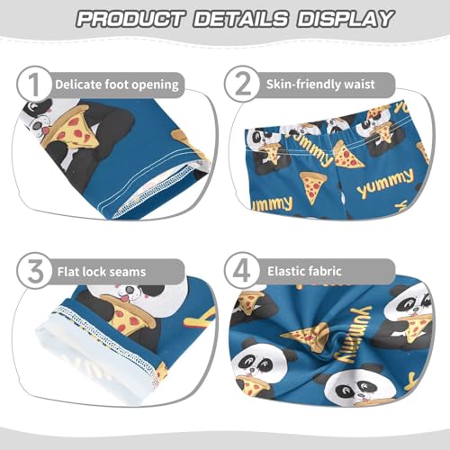 ALAZA Girls' Leggings Children's Yoga Pants Skinny Printed Dance Panda Eating Pizza Comfortable 4T2