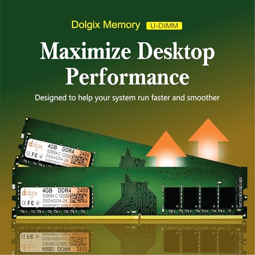 Image of Dolgix 4GB DDR4 | 2400MHz RAM | Desktop RAM | Desktop-Memory | CL-17| U-DIMM | Long-DIMM | PC4-19200 |1Rx8 Single Rank | 3 -Year Warranty- (Made in India)