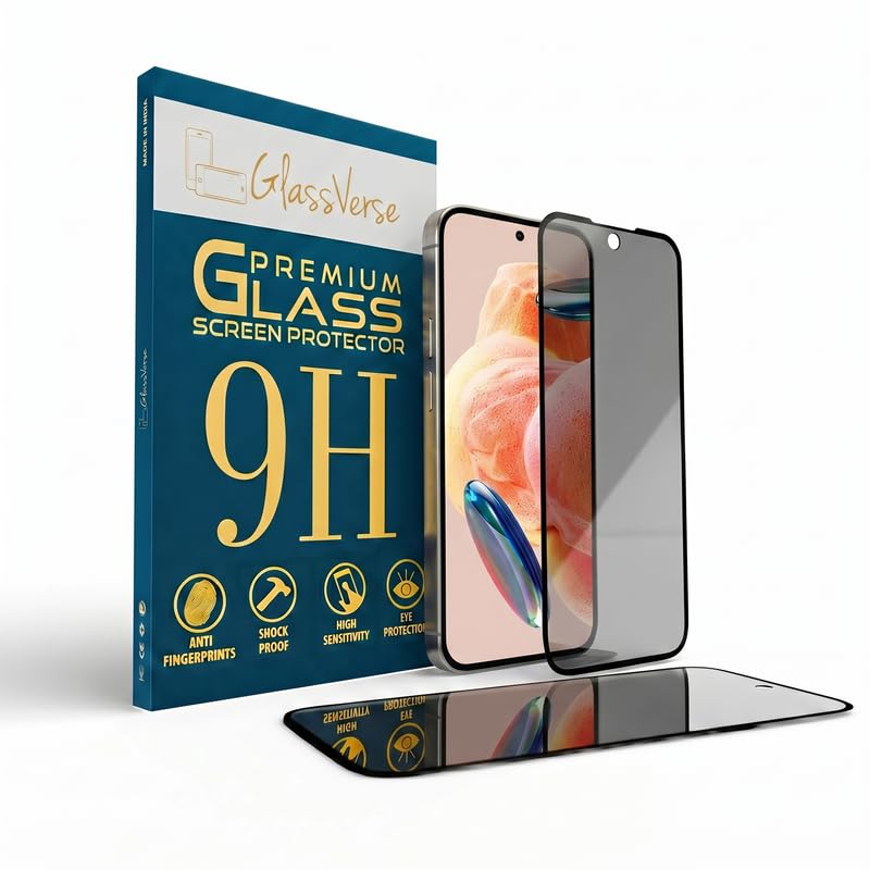 GlassVerse Ultra Privacy Tempered Glass For Redmi Note 12 Pro 5G(Pack Of 1)With Free Installation Kit.(In-Screen Fingerprint Lock Will Not Work With The Privacy Guard Because Of It's Spy Coating)- 6.67 Inch-image-33