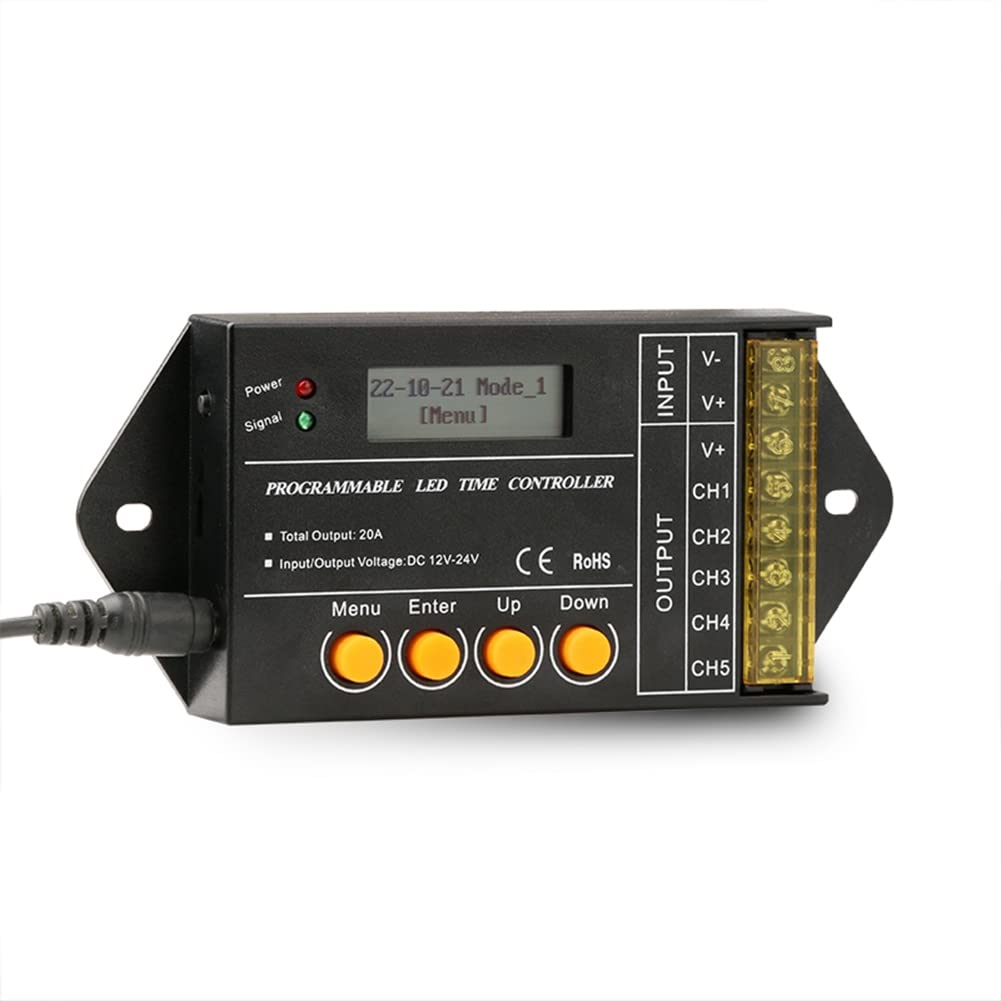 NEUE TC420-SJ Mini-Timer-Programmsteuerung für 5-Kanal-LED-Streifen, Max. 20 A Gesamtausgangsleistung.