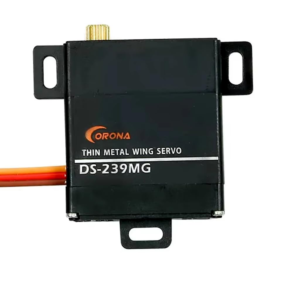 HeelAooRC 2pieces Corona DS239MG Digital Servo Motor Slim Wing Metal Gear 4.6kg/0.15sec/22g for RC Glider Fixed-Wing Plane Robot