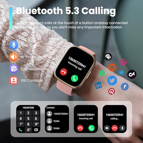 Image of Smart Watch for Men Women, 1.95 inch HD Touchscreen Fitness Tracker with Bluetooth Calling, Fitness Watch with 110+ Sports Modes /Heart Rate /Sleep Monitor, IP68 Waterproof Smartwatch for Android iOS, Peach