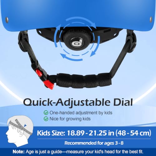 Image of Odoland Kids Bike Helmet for Boy Girl Age 3-8 for Cycling, Scooter, Skating