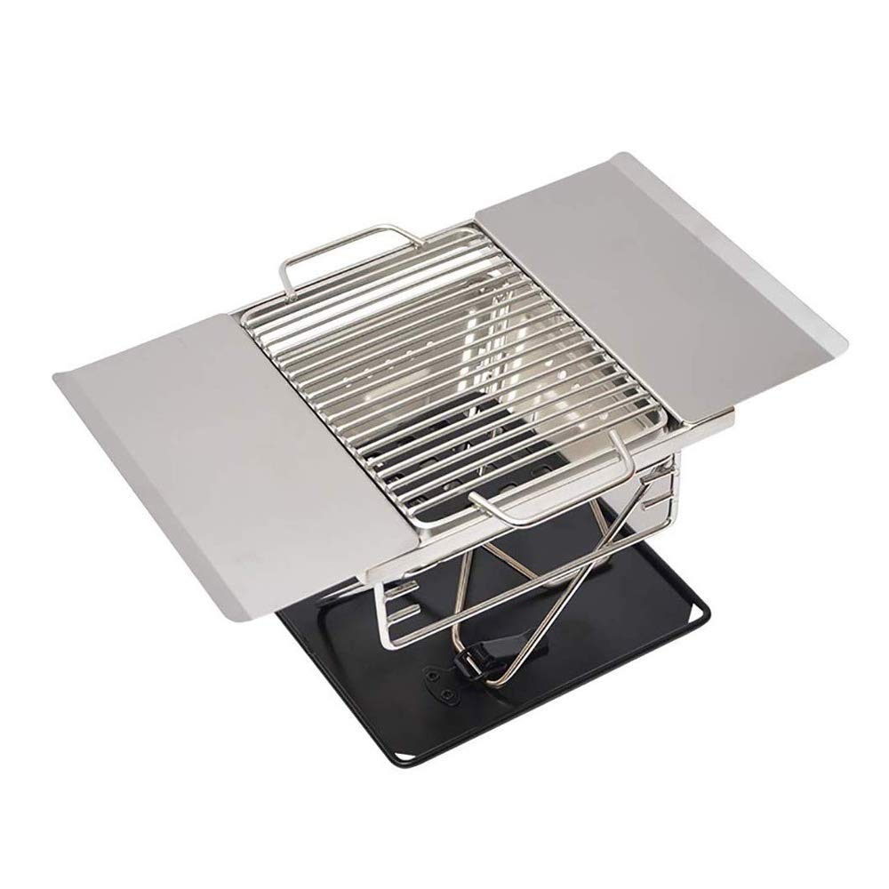 bbq stand, Barbecue Grill Outdoor Stainless Steel Shelf, Charcoal Picnic Camping Cooker Light, 30X18X17cm