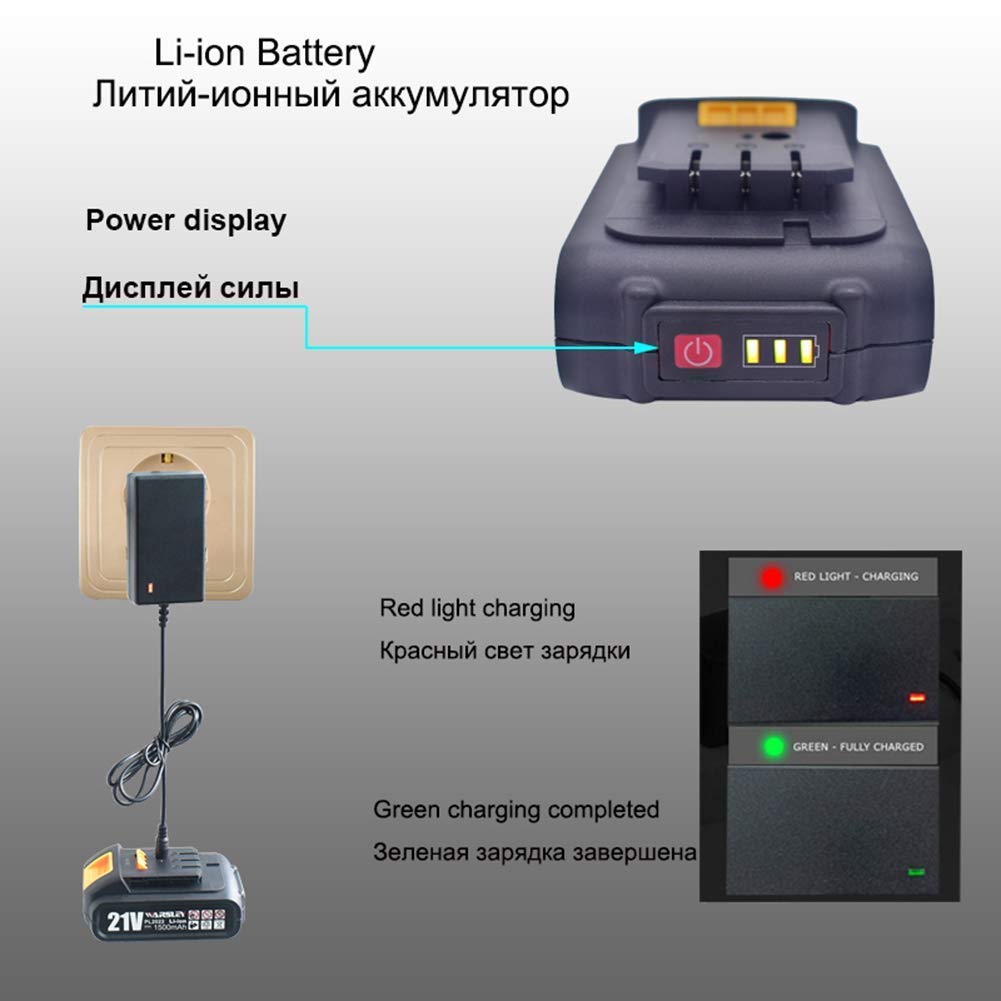 Trapano Avvitatore a Batteria 21 V Avvitatore Elettrico Coppia Massima 50 NM, Trapano Avvitatore a Batteria 3 in 1 Set Trapano Elettrico Wireless Cacciavite a Batteria Mini Trapano