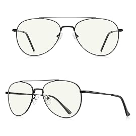 RB.Pilot Blue Light Aviator Reading Glasses for men Women Metal Frame Spring Temple