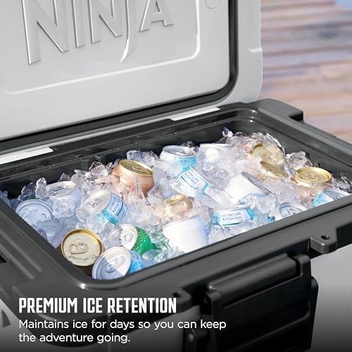 Image of Ninja FrostVault 45QT Cooler with Wheels | Insulated with Temp Dry Storage Drawer | Keeps Ice Cold for Days | for The Beach, Camping, Picnics & More | Strawberry Rhubarb | FB245BP