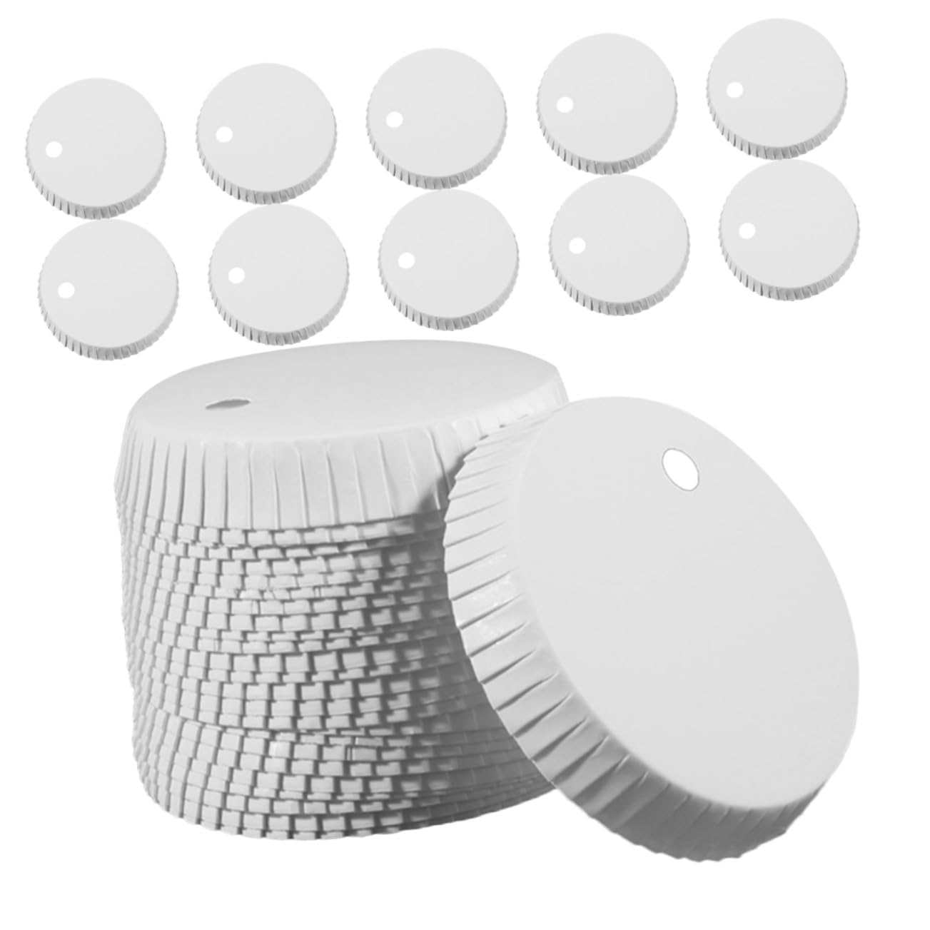 GRIRIW Bulk Paper Cup Lids 200 Pack Whiteboard Design for Coffee Tea Water Stackable Space-saving