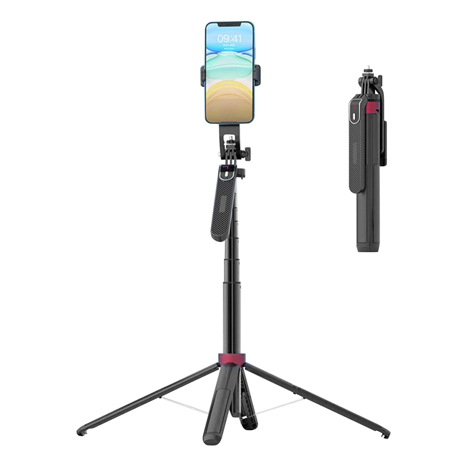 Pour selfies avec télécommande - Trépied quadrupède | Support anti-vibration avec rotation pour enregistrement de vidéos Streaming Photographie Gym Randonnée Extérieur Blogging Vlogging Indoor