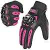 COFIT Gants de Moto Homologués CE, Gants à Écran Tactile Plein-Doigt pour la Course de Moto, VTT, Escalade, Chasse, Randonnée et Autres Sports de Plein Air - Rose S