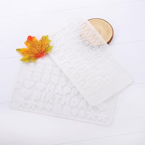 Miniatura 3 de AGCFABS 1 unidadespaquete de moldes de silicona con números del alfabeto, moldes de silicona para colgante de cristal, molde de resina epoxi para