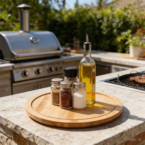 Étagère compacte en bois support d'assaisonnement de cuisine sans perçage