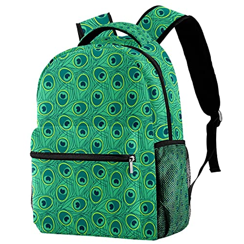 Sac à dos loisirs motif paon avec porte-bouteille pour campus et voyage