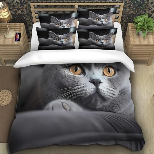 Housse de couette chat en microfibre douce et finitions invisibles - 4