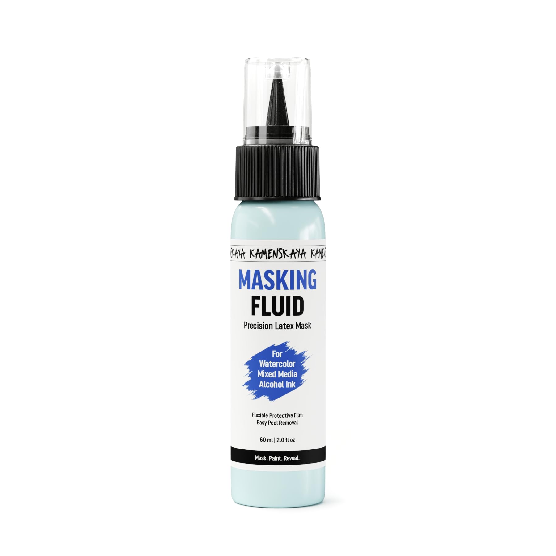 KAMENSKAYA Líquido de enmascaramiento para pintura de acuarela, máscara líquida de látex natural con aplicador de bolígrafo de precisión, desarrollado por artistas para acuarela, tinta de alcohol y