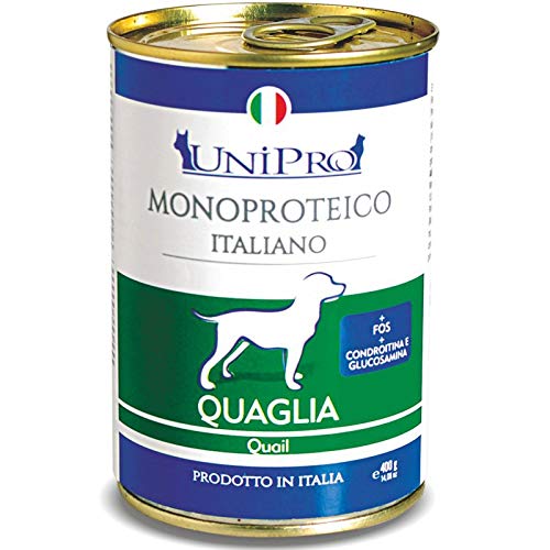 Uniprò Cibo Umido per Cani monopreteico Quaglia 400g Confezione da 6 pz
