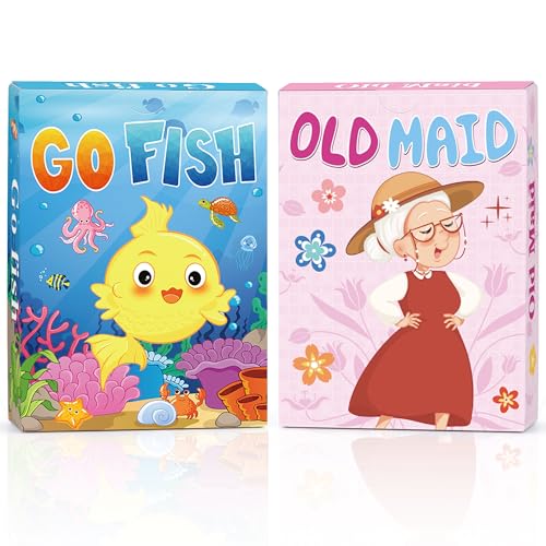 Go Fish Old Maid Card Games Go Fish Card Game for Kids 4-8 Card Games for Toddler 2-4 Years Easy to Learn Easter Basket Stuffers Gifts Ideal Fun for Family Game Night Travel Preschool Classroom