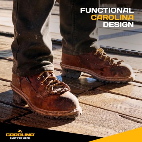 Image of Carolina Spruce 8 inch Soft Toe Waterproof Logger Work Boot for Men, Durable Leather, Oil & Slip Resistant, EH Rated