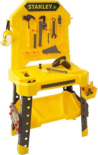 Miniatura 6 de STANLEY Jr. Banco de trabajo de simulación, taladro eléctrico y juego de herramientas, 140 piezas