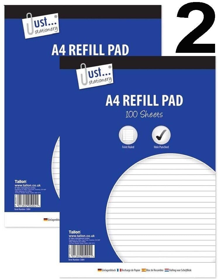 PaulStore 2/6 A4 Lined Refill Pad 100 Page Notepad Memo Writing Ruled Student Office School (2), white - Image 2
