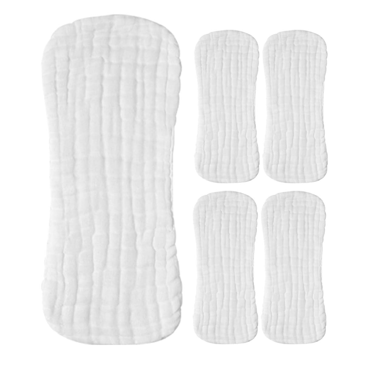 BCOATH 5pcs Newborn Muslin Diapers Washcloths Reusable Dog Diaper White Burp Cloths Baby Diaper Covers Absorbent