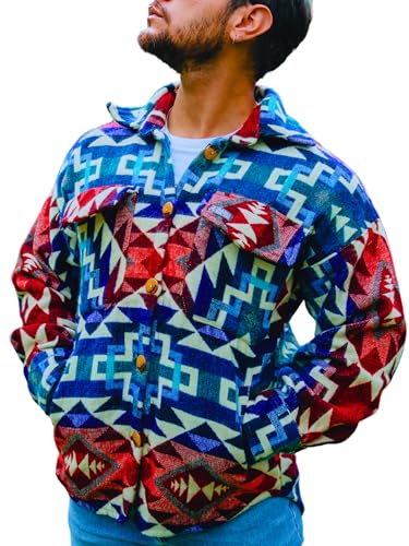 Sherpa Alpaca Shirt Jacket - Mens Long Sleeve button Down Shirts - Camisa Leñador Para Hombre - Lightweight Men's Jacket - Main Image