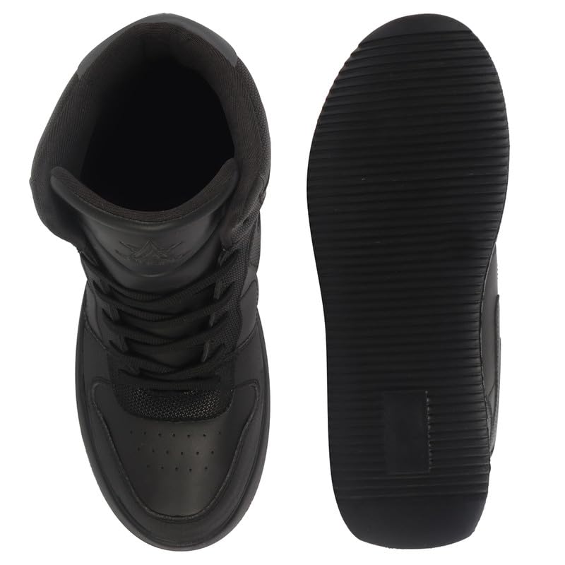 Image of FAUSTO Men's High Top Chunky Classic Lace Up Sneakers|High Ankle Sneakers with Memory Cushion|Lightweight All Day Sneakers