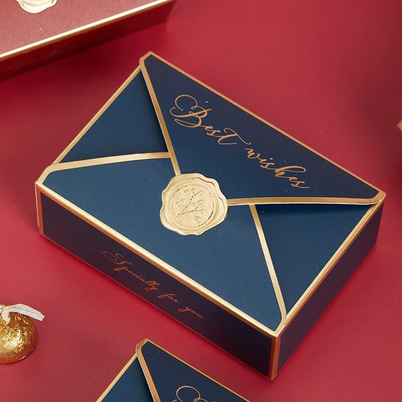 20/50/100pcs Envelope Shape Candy Boxes Birthday Home Party Decoration Supplies Chocolate Cake Packaging Box (Blue,100pcs)
