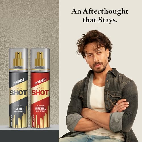 Image of Layer'r Shot Gold Imperial & Gold Iconic Body Spray Combo for Men, Pack of 4 (4x50ml) | Long-Lasting Fresh Ozonic Citrus & Spicy Woody Fragrance | Travel Size Deodorant | IFRA Certified