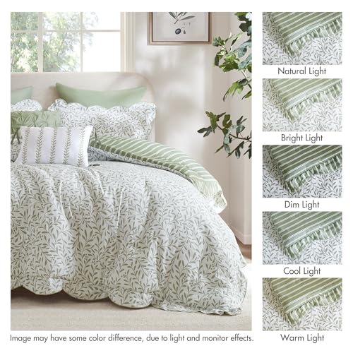 Madison Park Sage Green Floral Comforter Set King, 5PC Reversible Bed Set - image 7