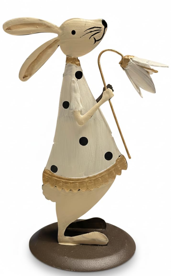 khevga Osterdeko Osterhase Deko-Hase aus Metall 2er Set (Schwarz)