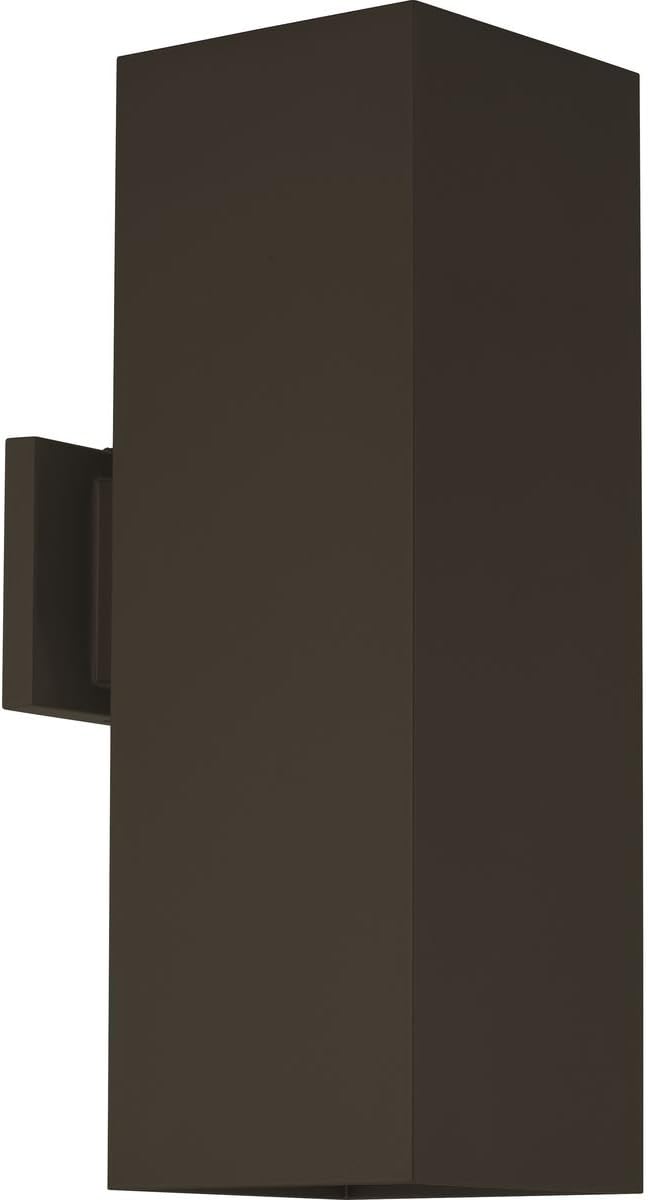 Square Collection 6" Aluminum Outdoor Up/Down Wall Lantern Light Antique Bronze