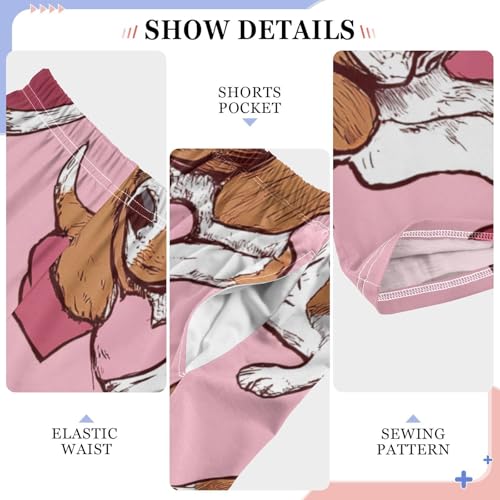 Beagle Sweet Love Boys Long Pants Soft Trousers Elastic Waist Kids Lounge Bottoms with Pockets S-XL4