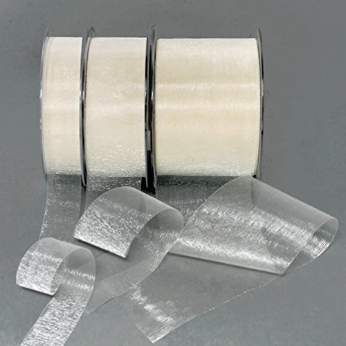 TGG Ruban d'organza Crème 45,7 m = 50 yard/Ruban de table, Organza, 102 creme, 25mm breit Cover