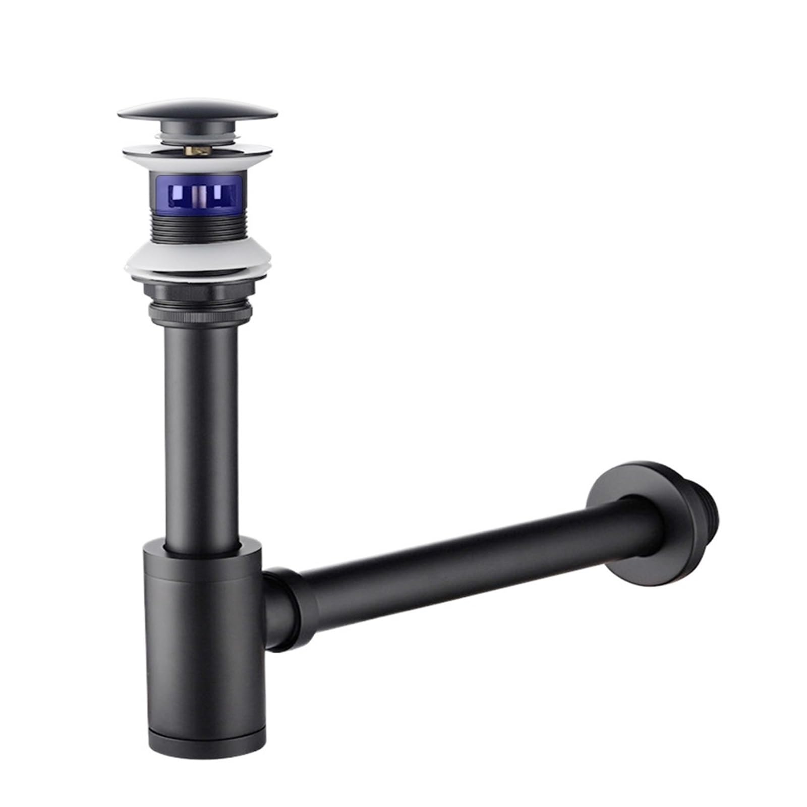 Sifón for lavabo de baño, moderno, con filtro emergente, tapón y sifón negro Para Lavabo De Baño y Lavabo(Fullset Overflow)