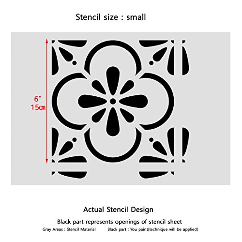 Pochoir carrelage T0055 grand format réutilisable pour décoration murale et sol DIY