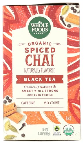 Whole Foods Market, Organic Spiced Chai Black Tea, 20 Count