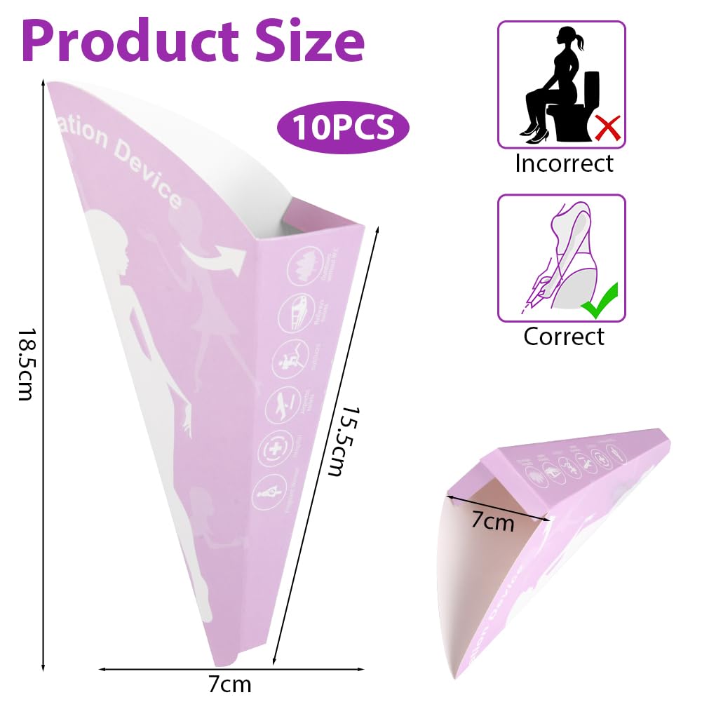 OFFCUP Urinoir Jetable Femme, Urinoir en Papier Pliable, Entonnoir pour Pipi Debout, Propre et Hygiénique Portable Urinoir Femme pour Camping Grossesse Voyage Randonnée Longs Trajets