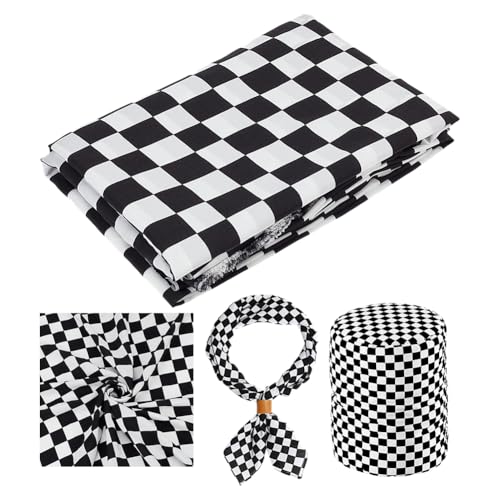 NBEADS Tela A Cuadros de 1.5 mx2 m, Diseño Gráfico de Cuadrícula con Estampado de Tartán con Influencias Tradicionales. Tejido Decorativo para Tapicería Y Detalles del Hogar, En Blanco Y Negro