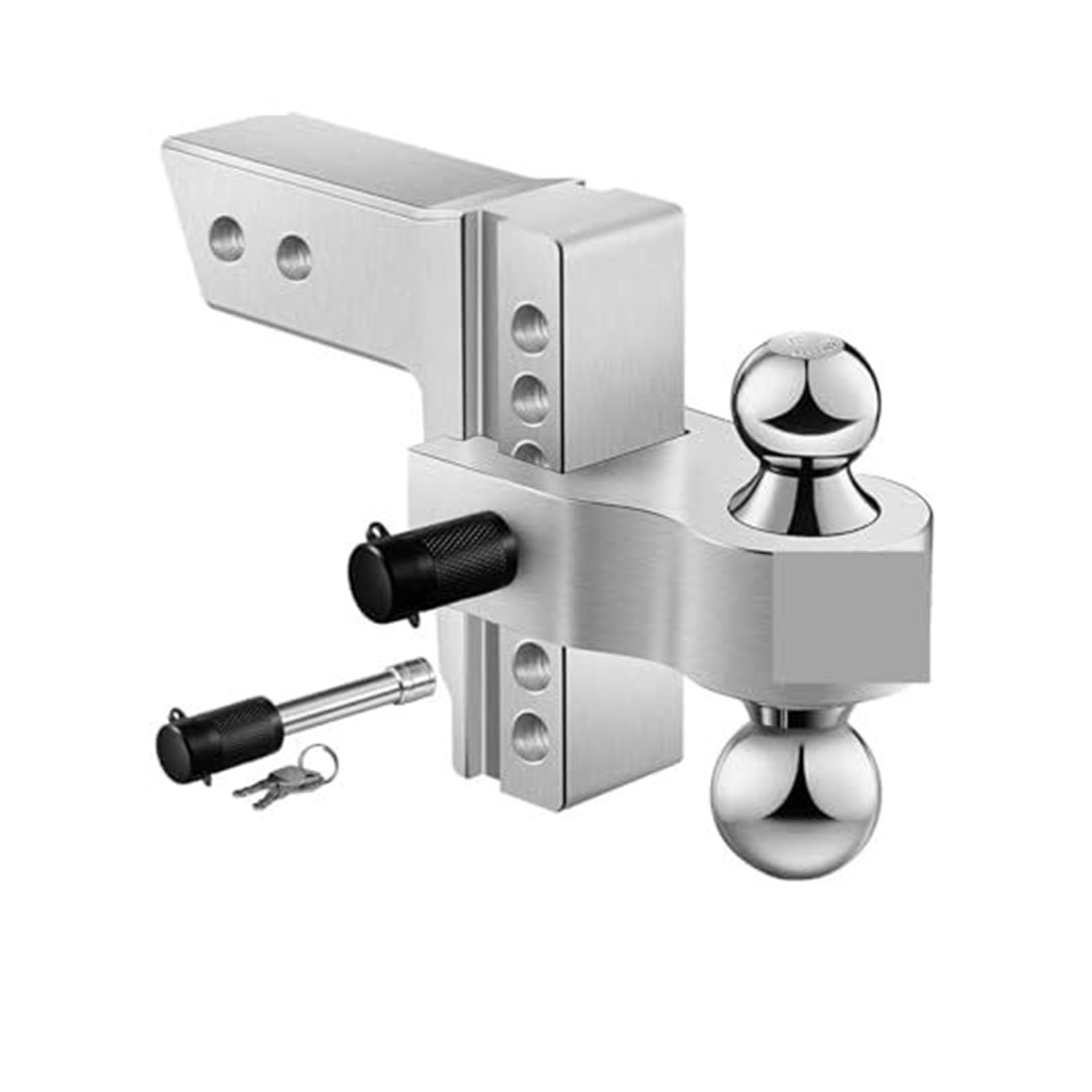 Adjustable Trailer Hitch with 6 Inch Drop Ball Mount for 2 Receiver Versatile Towing Solution