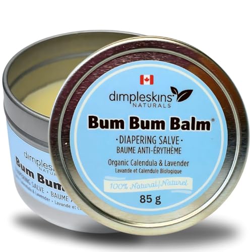 Dimpleskins All-Natural Baby Skin Cream | Bum Bum Balm (85 g) Zinc-FREE | Soothe Bottom with Beeswax and Calendula, Jojoba Oil | Nourishing