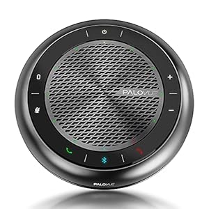 PALOVUE iConf Qualcomm CSR Bluetooth 5.0 luidspreker, conferentieluidspreker met CVC 8.0 Hall-& ruisonderdrukking en geavanceerde 360° spraakopname, 15 uur gesprekstijd voor thuiskantoor, Qualcomm CSR