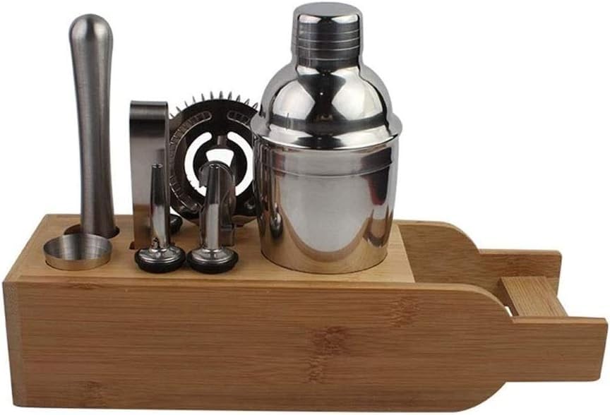 Kit de bartender 10 piezas con coctelera de acero inoxidable miniatura 1
